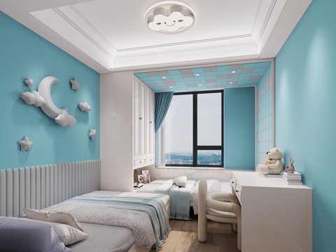  儿童房卧室 榻榻米3d模型 