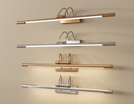  现代壁灯 镜前灯 条形壁灯 长条壁灯 金属壁灯3d模型 