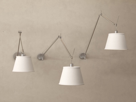 现代壁灯 摇臂灯 金属壁灯su模型