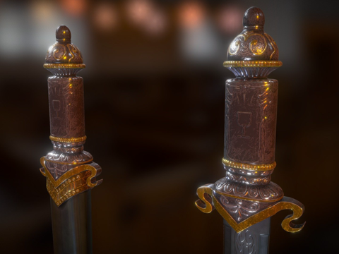  托莱多匕首3d模型 