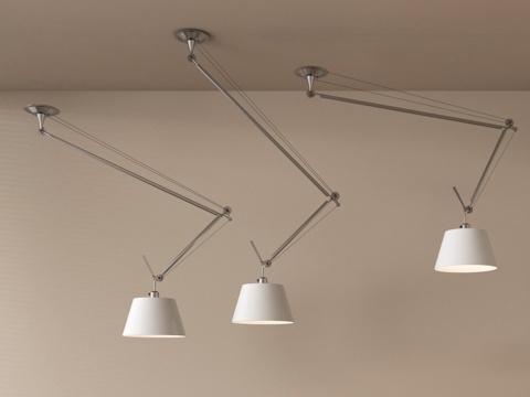 现代吊灯 摇臂灯 移位灯 不锈钢吊灯 金属吊灯su模型