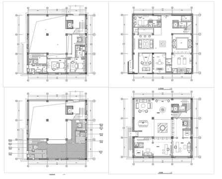  高档会所 最新全套施工图合集cad施工图 