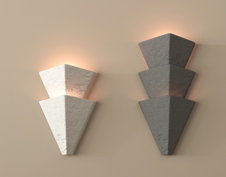  侘寂石膏灯 中古灯 石膏灯 壁灯 床头壁灯 玄关壁3d模型 