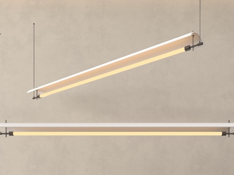  现代长条吊灯 简约吊灯3d模型 