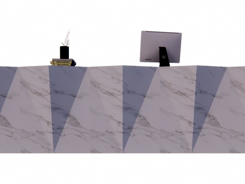  接待 大厅 公司前台 前台接待 工装 工位su模型 