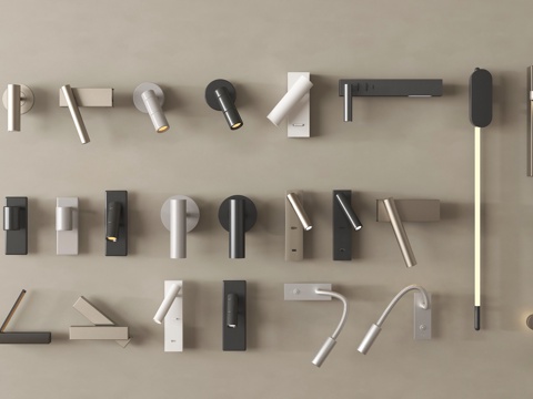  现代壁灯 长条壁灯 阅读灯 金属壁灯 阅读灯3d模型 