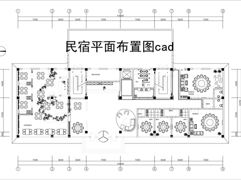 整套民宿平面图cadcad施工图