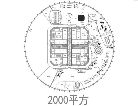 2000平办公室 最新平面施工图合集cad施工图