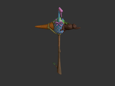  胡萝卜收割工具3d模型 