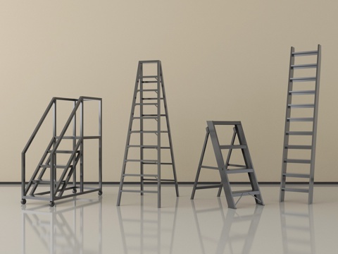 现代工具 梯子 爬梯 折叠梯su模型