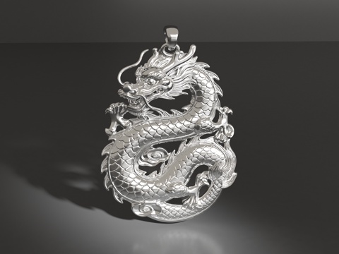  中国龙吊坠33d模型 