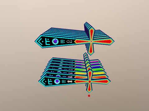  宝石槽剑套装3d模型 