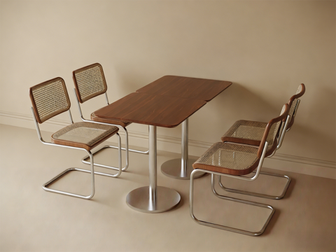  现代休闲桌椅 咖啡店桌椅 奶茶店桌椅3d模型 