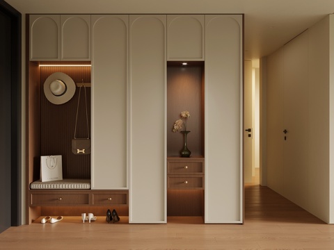 法式中古风鞋柜 入户鞋柜su模型