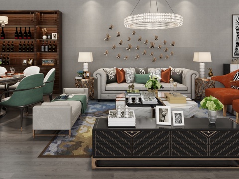  后现代沙发组合3d模型 