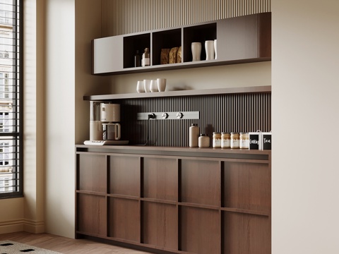 中古风置物柜su模型