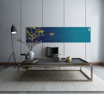  新中式沙发茶几组合3d模型 