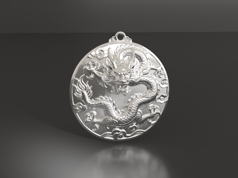  中国龙吊坠23d模型 