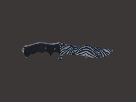  猎人刀擦伤银3d模型 