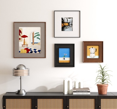  中古装饰挂画 复古装饰挂画3d模型 