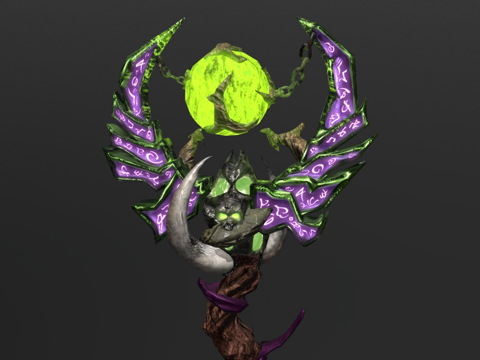  魔兽世界风格武器3d模型 