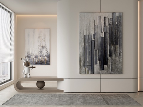  现代装饰画 挂画3d模型 