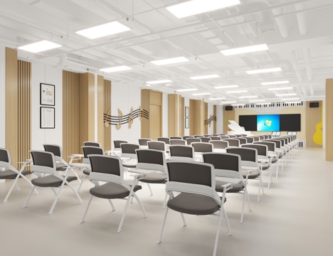  声乐室 椅子 教室 钢琴3d模型 