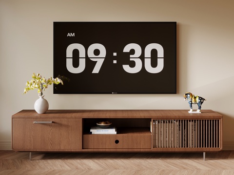  中古风电视柜 边柜3d模型 