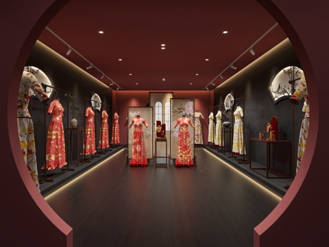  新中式秀禾间    秀禾3d模型 