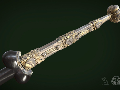  球柄匕首3d模型 