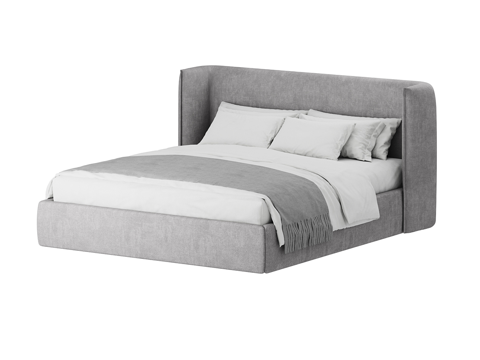  现代简约双人床 双人床 简约床 卧室床 抱枕  床垫3d模型 