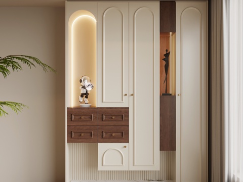  法式中古风鞋柜 入户鞋柜3d模型 