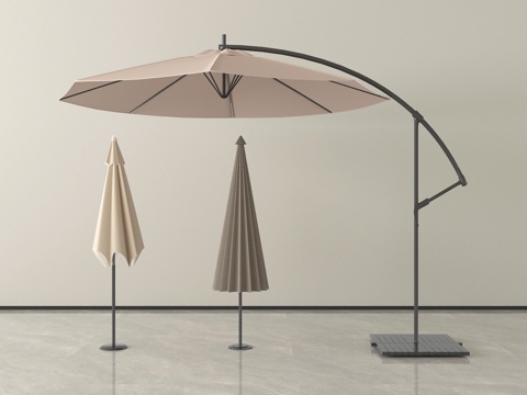  现代户外遮阳伞 太阳伞 折叠伞su模型 