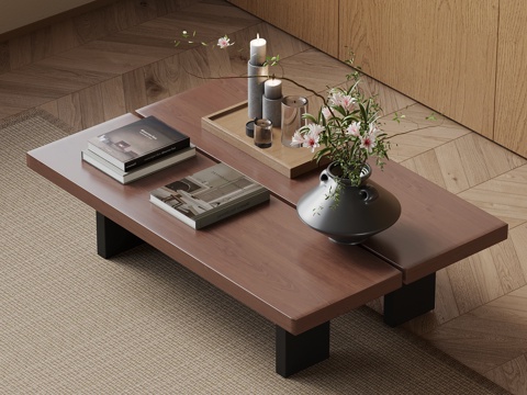  中古风茶几3d模型 