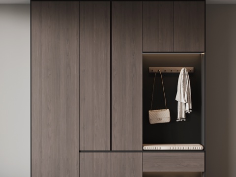  现代意式玄关柜 鞋柜3d模型 