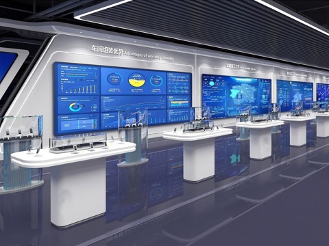 现代科技展厅  企业文化展厅su模型