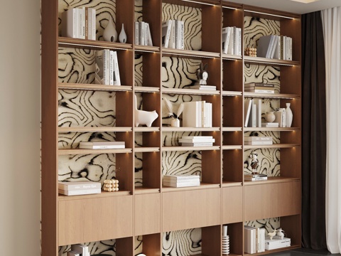  中古书柜 书架3d模型 