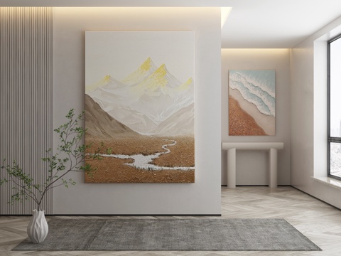  现代装饰画 挂画3d模型 