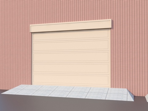 卷闸门 铁闸门 车库大门3d模型 