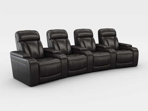  现代真皮功能沙发家庭影院沙发3d模型 