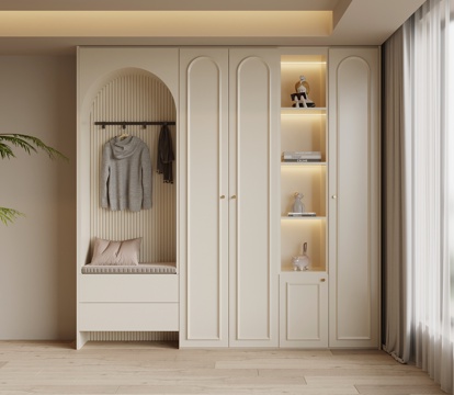  法式中古风鞋柜 入户鞋柜3d模型 