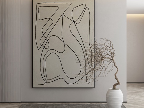  现代装饰画 挂画3d模型 