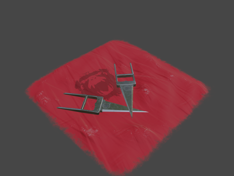  猴子泰坦卡塔尔匕首3d模型 