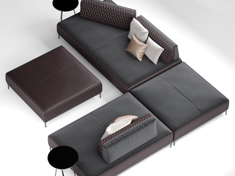  现代沙发茶几组合3d模型 