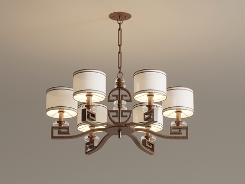  新中式吊灯 客厅吊灯3d模型 