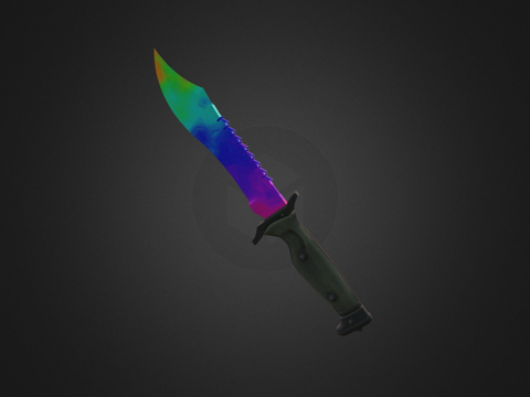  鲍伊刀彩色油墨3d模型 