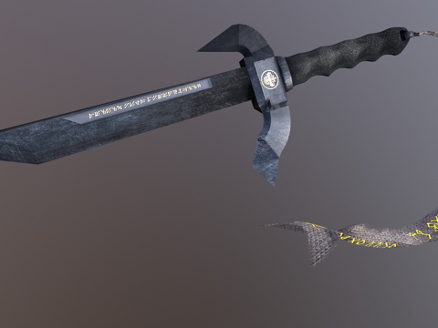  Blender练习03长军用匕首3d模型 