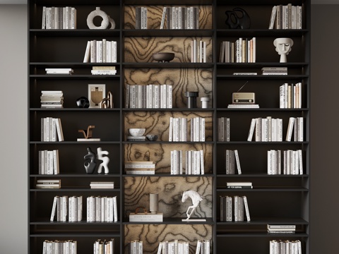  现代意式书柜3d模型 