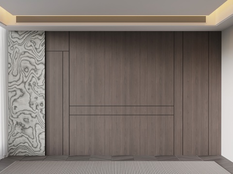  现代意式背景墙 床头背景墙3d模型 