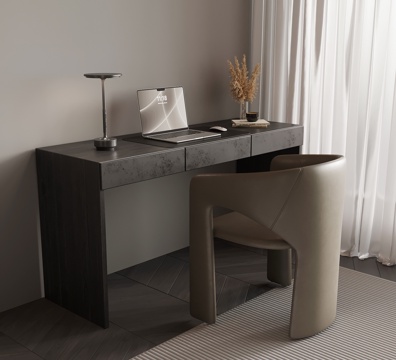  现代书桌椅3d模型 